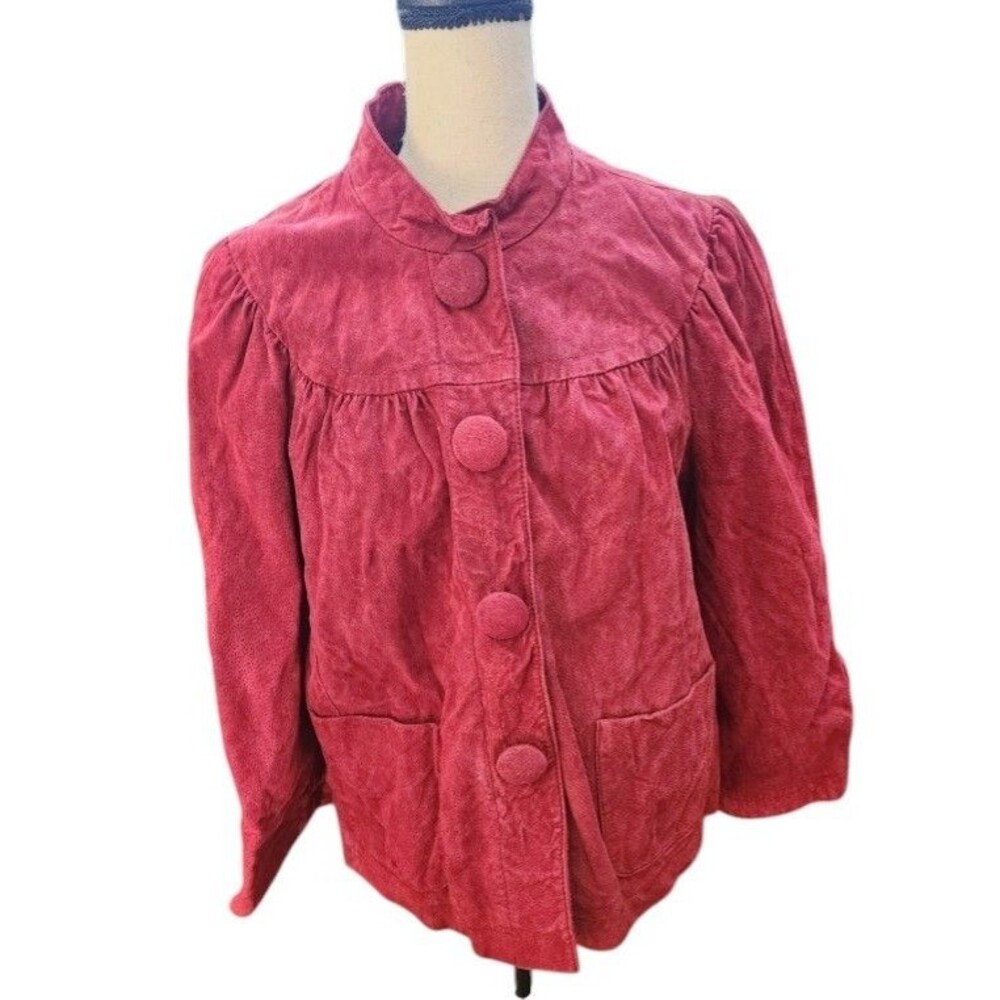LAL (Live A Little) Vintage Red Suede Jacket Size Large